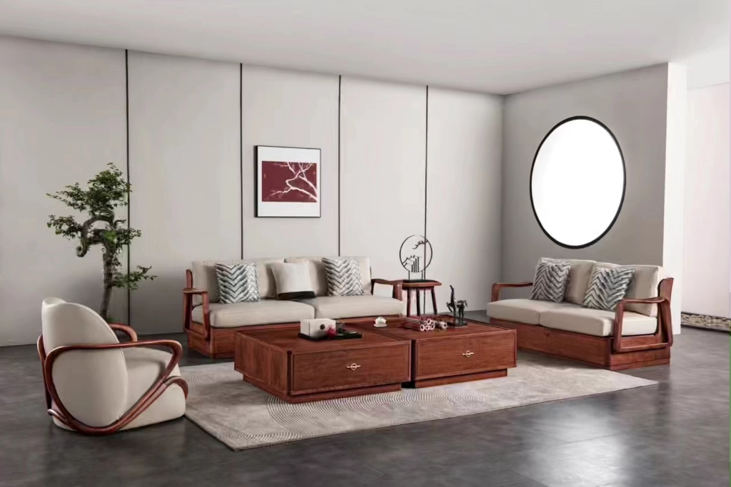 客廳沙發+北美黑胡桃木 新中式北歐家具的實木簡約設計之美